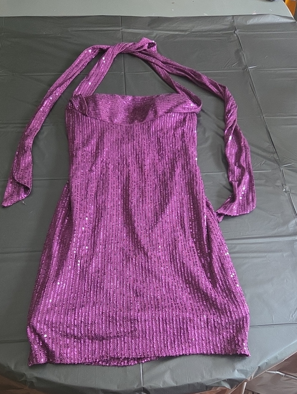 Amazon Purple Sequin Mini Dress